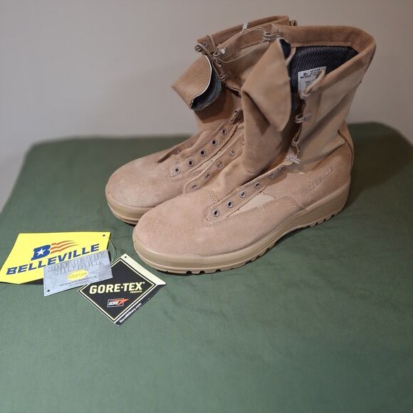 Belleville 790V Combat Boot 12.5 Tan Gore Tex Vibram Outsole Tan Air Force NWT - Picture 1 of 9